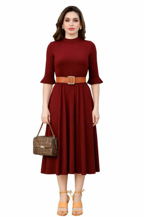 Women Dress For Party & Travel-Maroon (Size-M) | D479