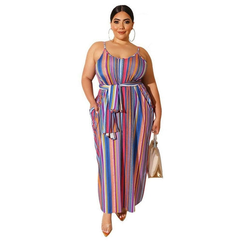 New Sexy Dresses Women Stripe Jumpsuit Bandage Stappy Long Romper